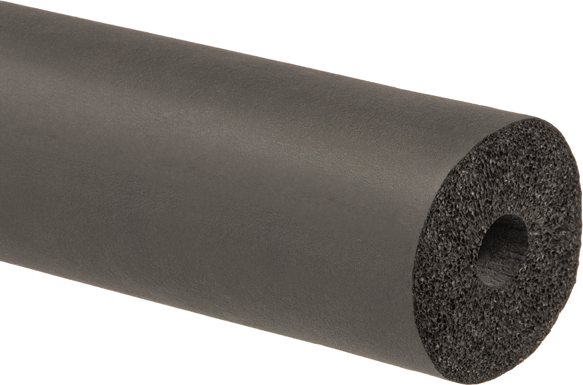 Esnek Kauçuk Köpük Boru Yalıtım Tüpü, Yarık Yok, EPDM, 3/4" Duvar Kalınlığı, 3/4" ID, 6 Fit Uzunluk