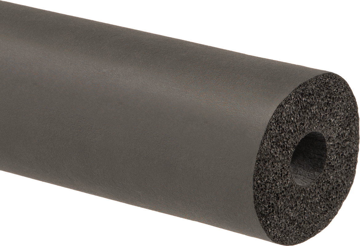 Esnek Kauçuk Köpük Boru Yalıtım Tüpü, Yarık Yok, EPDM, 3/4" Duvar Kalınlığı, 7/8" ID, 6 Fit Uzunluk