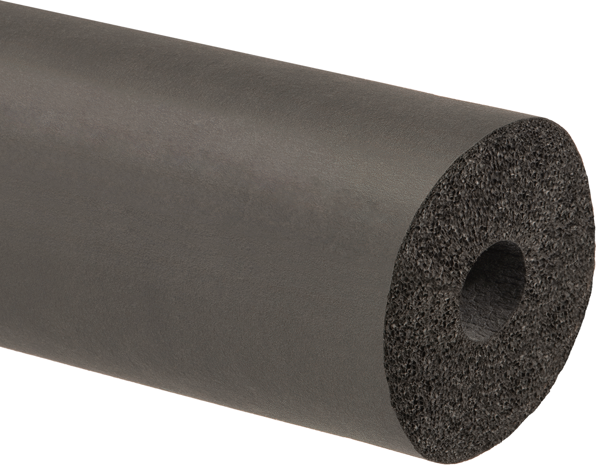 Esnek Kauçuk Köpük Boru Yalıtım Tüpü, Yarık Yok, EPDM, 1" Duvar Kalınlığı, 1" ID, 6 Fit Uzunluk