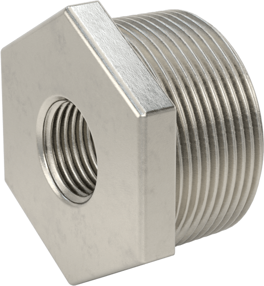 304 Paslanmaz Çelik Dişli Boru Bağlantı Elemanı, Düşük Basınç, Burç Adaptörü, 1-1/2 Erkek x 1/2 Dişi