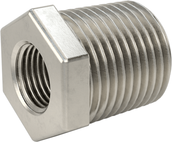 304 Paslanmaz Çelik Dişli Boru Bağlantı Elemanı, Düşük Basınç, Burç Adaptörü, 3/8 Erkek x 1/8 Dişi