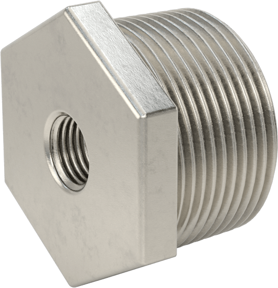 304 Paslanmaz Çelik Dişli Boru Bağlantı Elemanı, Düşük Basınç, Burç Adaptörü, 1-1/4 Erkek x 1/4 Dişi