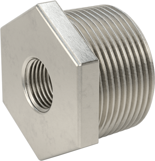 304 Paslanmaz Çelik Dişli Boru Bağlantı Elemanı, Düşük Basınç, Burç Adaptörü, 1-1/4 Erkek x 3/8 Dişi