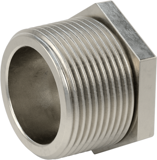 304 Paslanmaz Çelik Dişli Boru Bağlantı Elemanı, Düşük Basınç, Burç Adaptörü, 1-1/4 Erkek x 3/8 Dişi