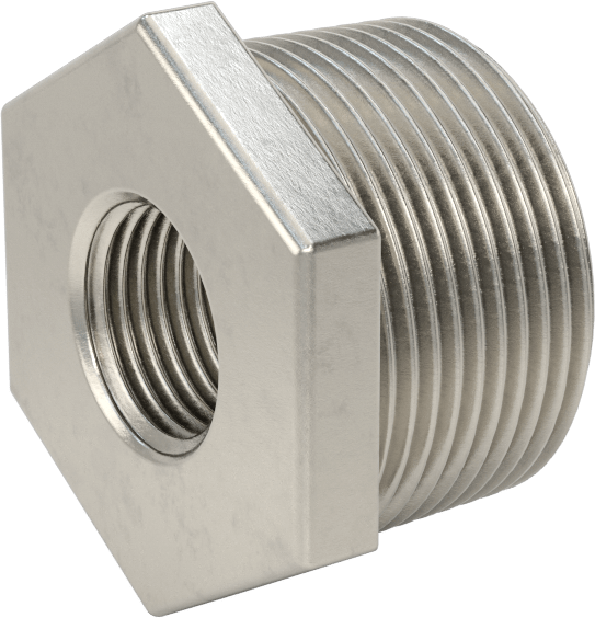 304 Paslanmaz Çelik Dişli Boru Bağlantı Elemanı, Düşük Basınç, Burç Adaptörü, 1-1/4 Erkek x 1/2 Dişi