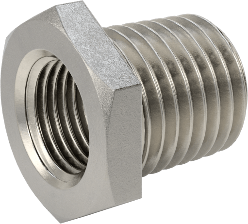 304 Paslanmaz Çelik Dişli Boru Bağlantı Elemanı, Yüksek Basınç, Burç Adaptörü, 1/4 Erkek x 1/8 Dişi NPT