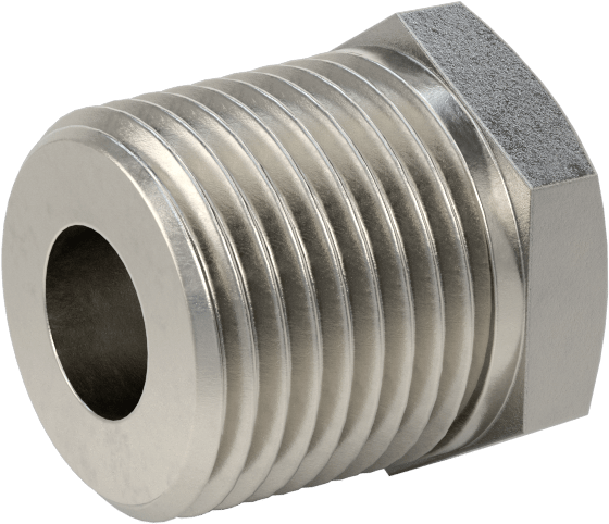 304 Paslanmaz Çelik Dişli Boru Bağlantı Elemanı, Yüksek Basınç, Burç Adaptörü, 3/8 Erkek x 1/8 Dişi NPT