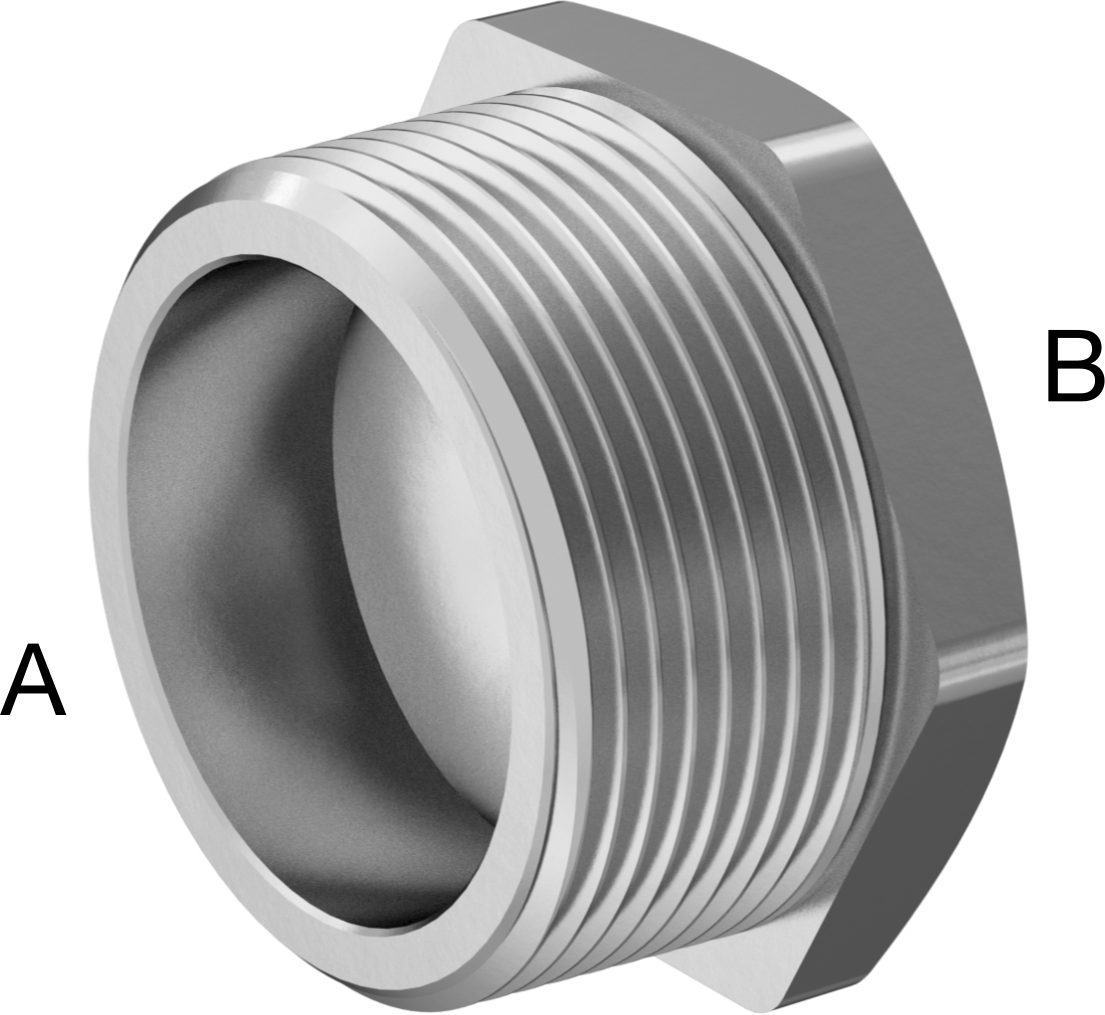 304 Paslanmaz Çelik Dişli Boru Bağlantı Elemanı, Düşük Basınç, Burç Adaptörü, 1-1/2 Erkek x 3/8 Dişi