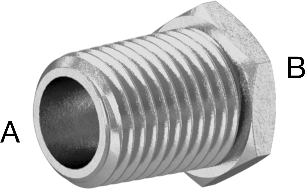 304 Paslanmaz Çelik Dişli Boru Bağlantı Elemanı, Düşük Basınç, Burç Adaptörü, 1/4 Erkek x 1/8 Dişi