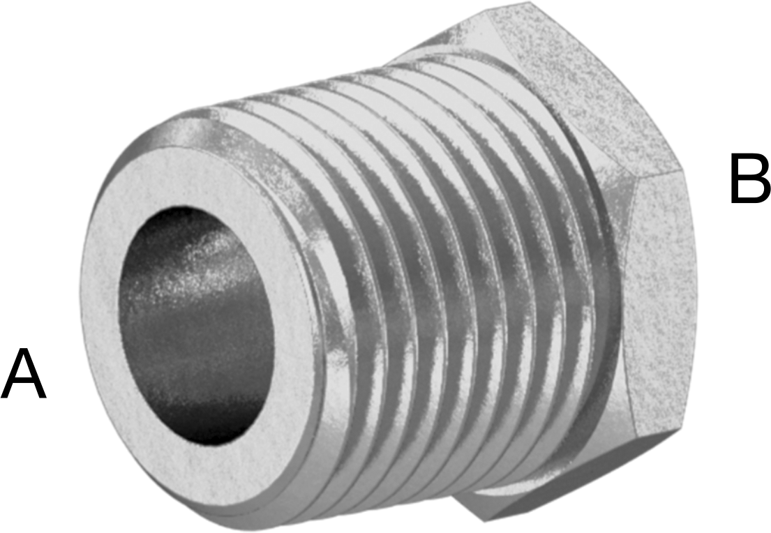 304 Paslanmaz Çelik Dişli Boru Bağlantı Elemanı, Düşük Basınç, Burç Adaptörü, 1/2 Erkek x 1/4 Dişi