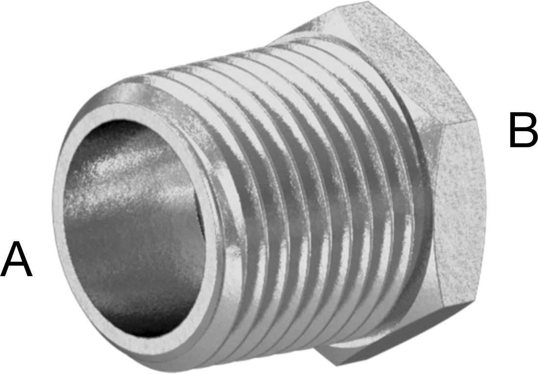 304 Paslanmaz Çelik Dişli Boru Bağlantı Elemanı, Düşük Basınç, Burç Adaptörü, 1/2 Erkek x 3/8 Dişi