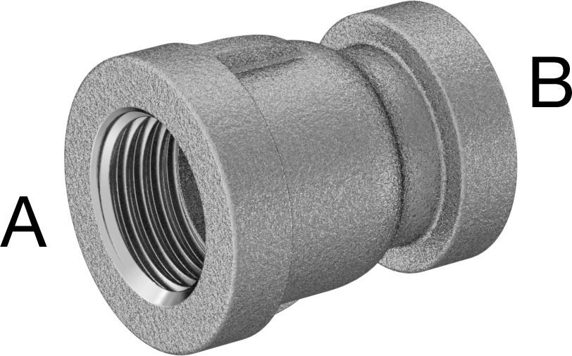 304 Paslanmaz Çelik Dişli Boru Bağlantı Elemanı, Düşük Basınç, Düz Redüktör, 1/4 x 1/8 NPT Dişi