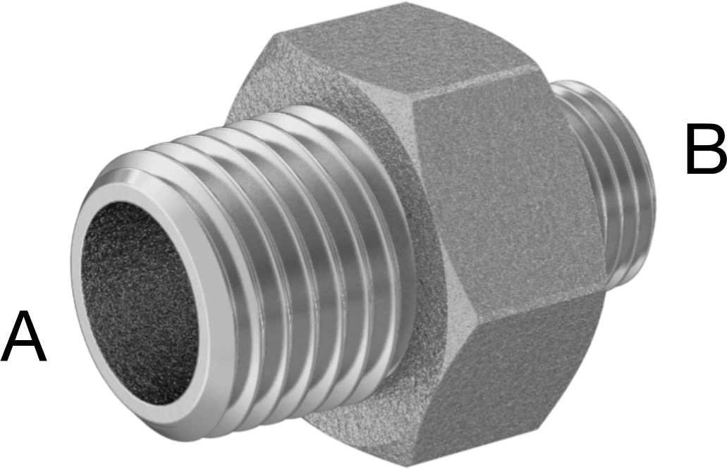 304 Paslanmaz Çelik Dişli Boru Bağlantı Elemanı, Düşük Basınç, Düz Redüktör, 1/4 x 1/8 NPT Erkek