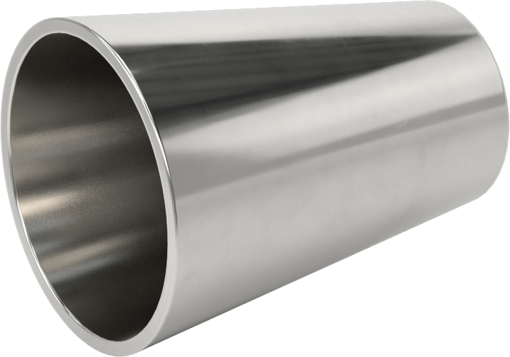 Paslanmaz Çelik Boru için Alın Kaynaklı Bağlantı Parçası, Parlatılmış 304/304L Paslanmaz Çelik Redüktör, 1-1/2“ x 1” Boru Dış Çapı için