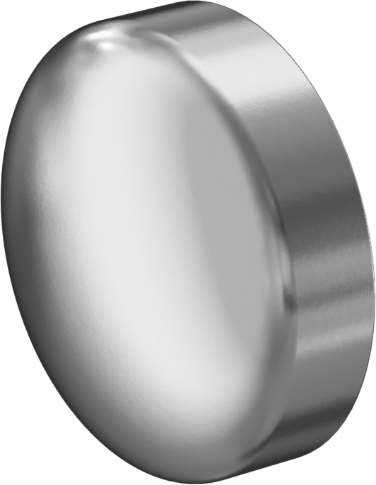 Paslanmaz Çelik Boru için Alın Kaynaklı Bağlantı Parçası, Cilalı 304/304L Paslanmaz Çelik Kapak, 1-1/2" Boru Dış Çapı için
