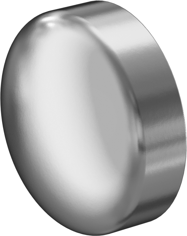 Paslanmaz Çelik Boru için Alın Kaynaklı Bağlantı Parçası, Cilalı 304/304L Paslanmaz Çelik Kapak, 2-1/2" Boru Dış Çapı için