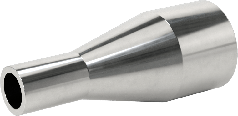 Paslanmaz Çelik Boru için Alın Kaynaklı Bağlantı Parçası, Parlatılmış 316/316L Paslanmaz Çelik Redüktör, 1“ x 1/2” Dış Çaplı Boru için