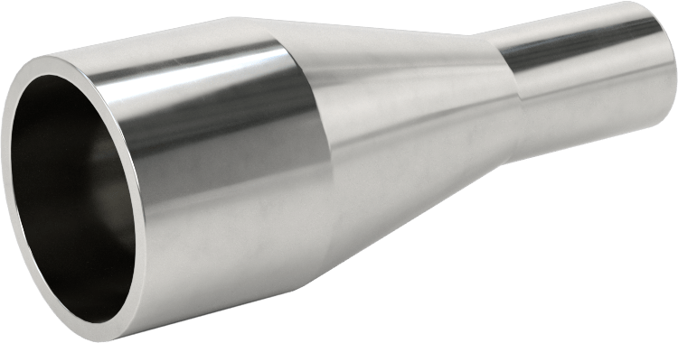 Paslanmaz Çelik Boru için Alın Kaynaklı Bağlantı Parçası, Parlatılmış 316/316L Paslanmaz Çelik Redüktör, 1“ x 1/2” Dış Çaplı Boru için