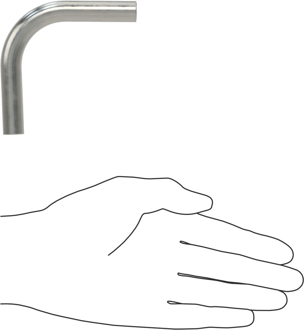 Paslanmaz Çelik Boru için Alın Kaynaklı Bağlantı Parçası, Parlak 316/316L Paslanmaz Çelik, 92 Derece Konektör, 1/2" Boru Dış Çapı