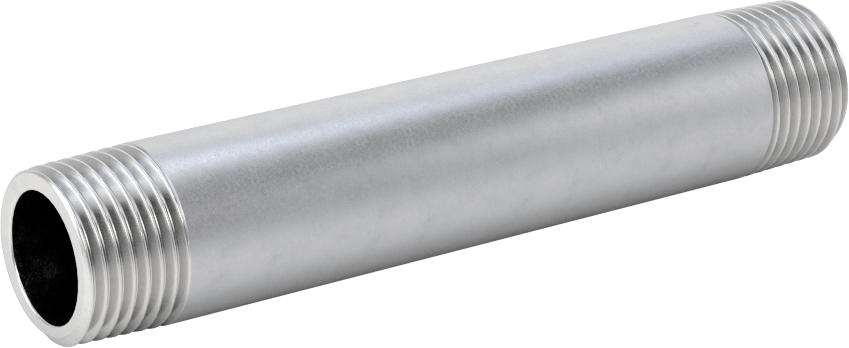 Standart Cidarlı Alüminyum Dişli Boru Rakorı, Her İki Ucu Dişli, 3/8 NPT, 3-1/2" Uzunluk