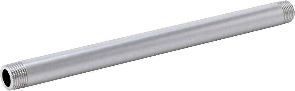 Standart Cidarlı Alüminyum Dişli Boru Rakorı, Her İki Ucu Dişli, 1/8 NPT, 5-1/2" Uzunluk