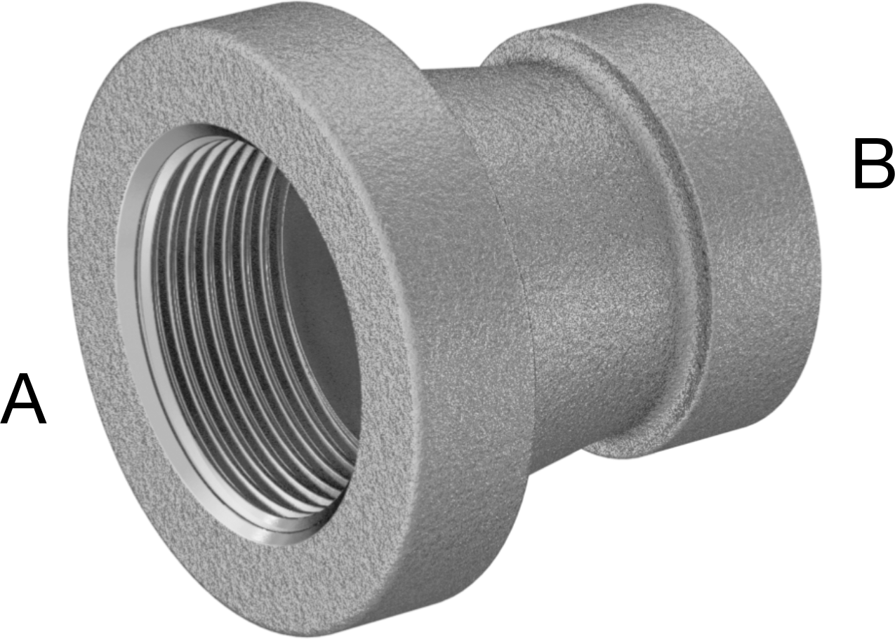 Düşük Basınçlı Alüminyum Boru Bağlantı Elemanı, Düz Redüktör, 1-1/4 x 1 NPT Dişi