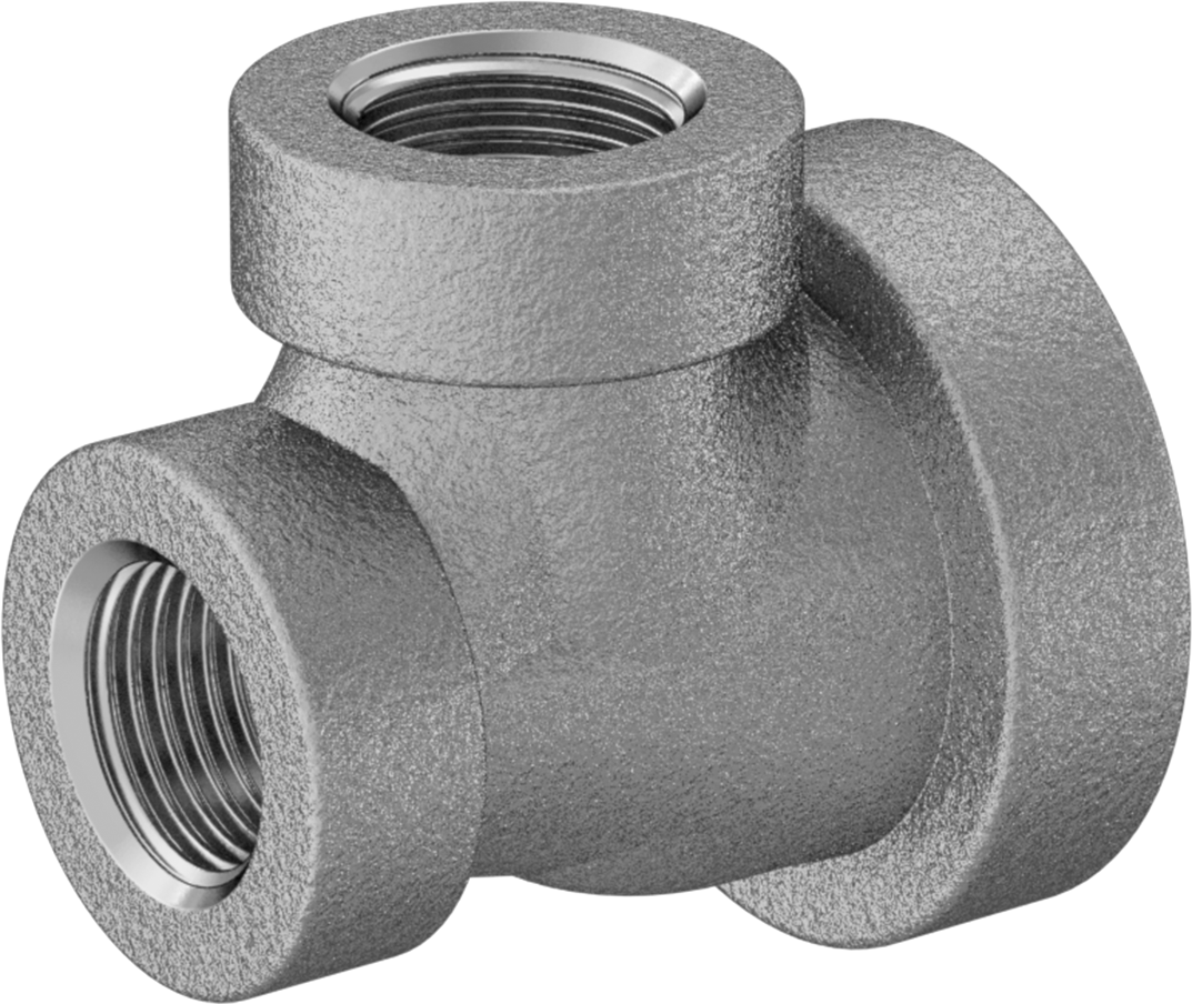 Düşük Basınçlı Alüminyum Boru Bağlantı Elemanı, Dik Açı T Redüktör, 1/2 x 1 NPT Dişi