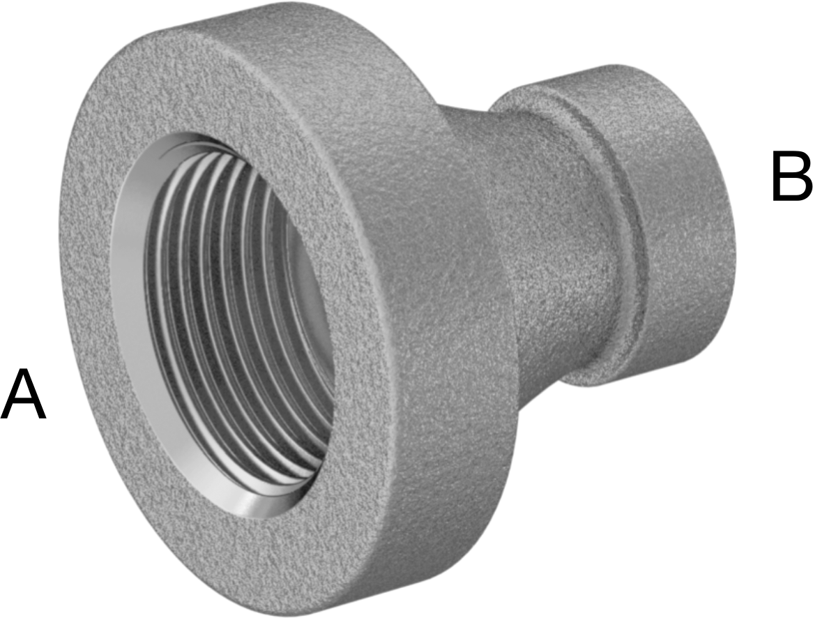 Düşük Basınçlı Alüminyum Boru Bağlantı Elemanı, Düz Redüktör, 3/4 x 1/4 NPT Dişi