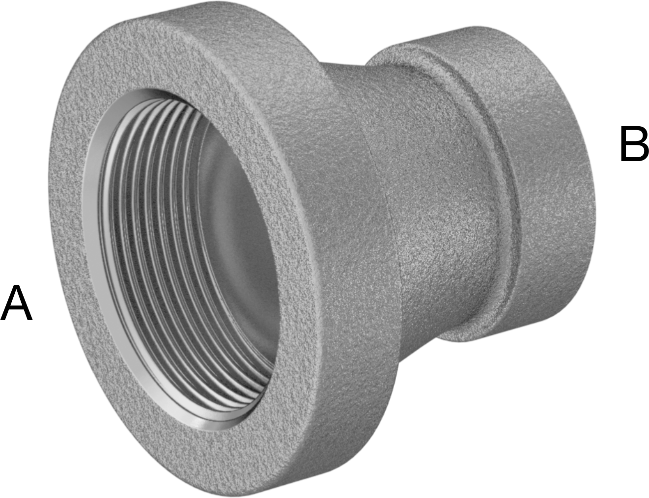 Düşük Basınçlı Alüminyum Boru Bağlantı Elemanı, Düz Redüktör, 1-1/2 x 1 NPT Dişi