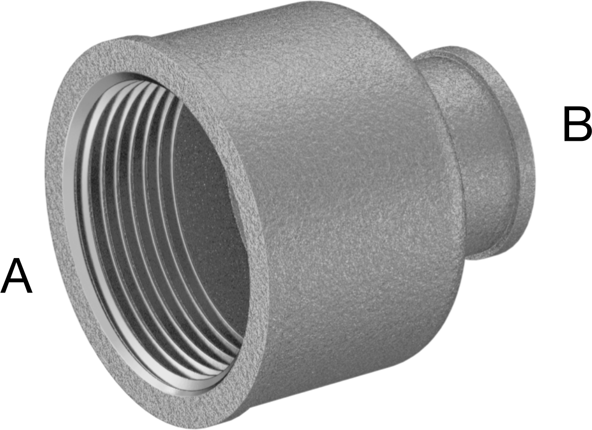 Düşük Basınçlı Alüminyum Boru Bağlantı Elemanı, Düz Redüktör, 1-1/4 NPT Dişi x 1/2 NPT Dişi