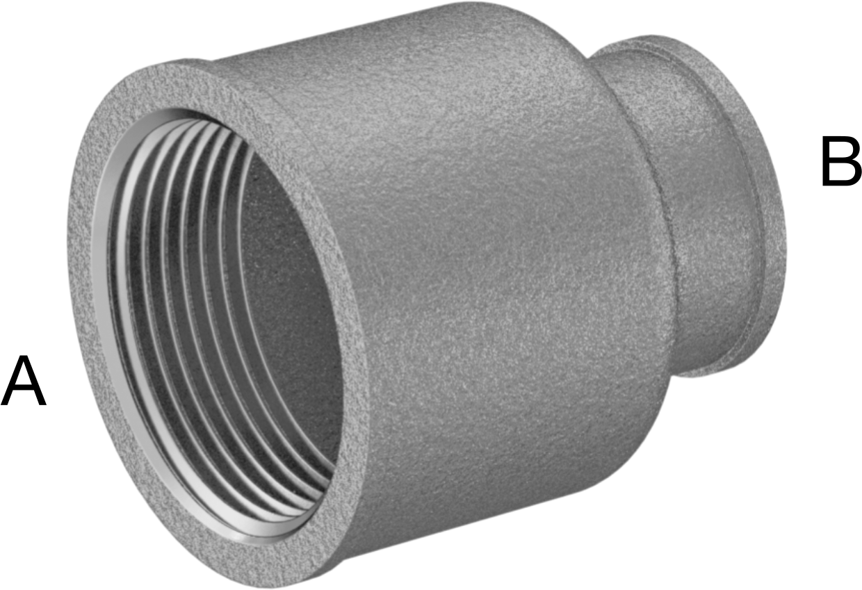 Düşük Basınçlı Alüminyum Boru Bağlantı Elemanı, Düz Redüktör, 1-1/4 NPT Dişi x 3/4 NPT Dişi