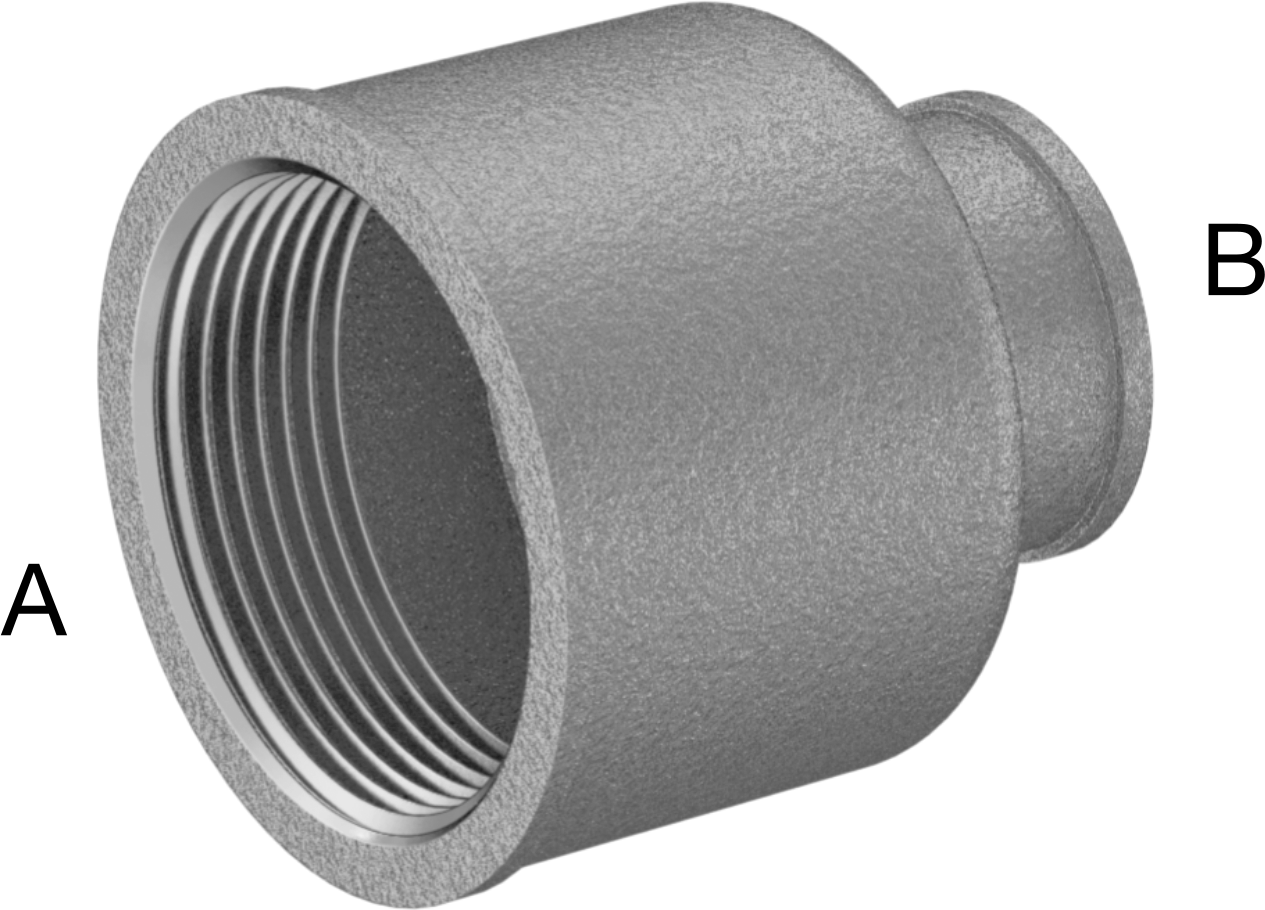 Düşük Basınçlı Alüminyum Boru Bağlantı Elemanı, Düz Redüktör, 1-1/2 NPT Dişi x 3/4 NPT Dişi