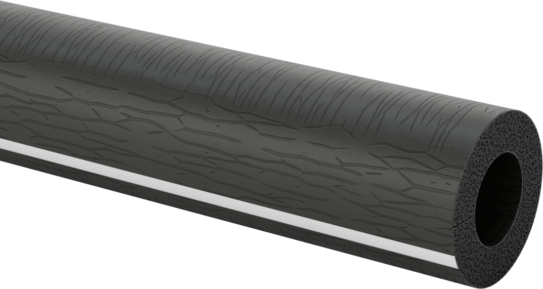 Esnek Kauçuk Köpük Boru Yalıtım Tüpü, Yarık, 1/2" Kalın Duvar, 1-1/8" ID, 6 Fit Uzunluk