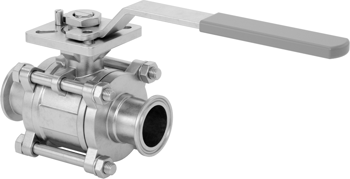 Gıda ve İçecek için Açma/Kapama Vanası, Sıhhi Bağlantı Parçaları, PTFE Conta, 1-1/2" Boru Dış Çapı için