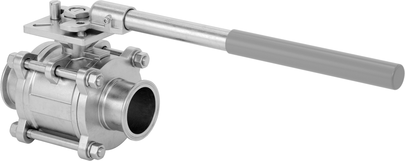 Gıda ve İçecek için Açma/Kapama Vanası, Sıhhi Bağlantı Parçaları, PTFE Conta, 2-1/2" Boru Dış Çapı için