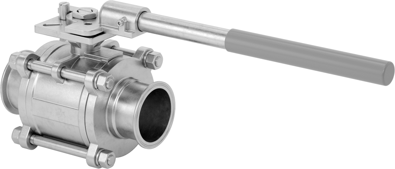 Gıda ve İçecek için Açma/Kapama Vanası, Sıhhi Bağlantı Parçaları, PTFE Conta, 3" Boru Dış Çapı için