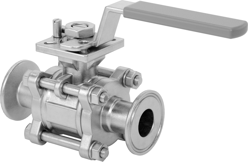 Gıda ve İçecek için Açma/Kapama Vanası, Sıhhi Bağlantı Parçaları, Dolgulu PTFE Conta, 1" Boru Dış Çapı için