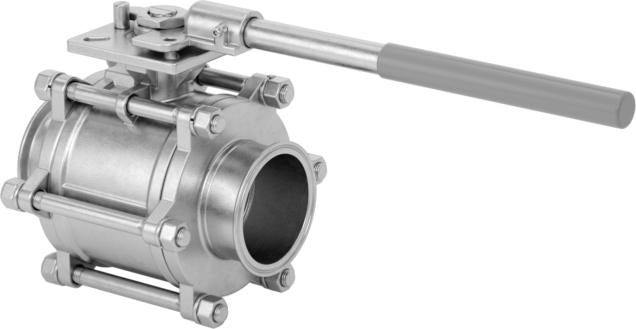Gıda ve İçecek için Açma/Kapama Vanası, Sıhhi Bağlantı Parçaları, PTFE Conta, 4" Boru Dış Çapı için