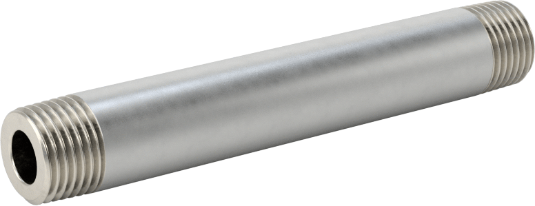 Kalın Cidarlı 316/316L Paslanmaz Çelik Boru Nipeli, Her İki Ucu Dişli, 1/8 Boru Boyutu, 2-1/2" Uzunluk