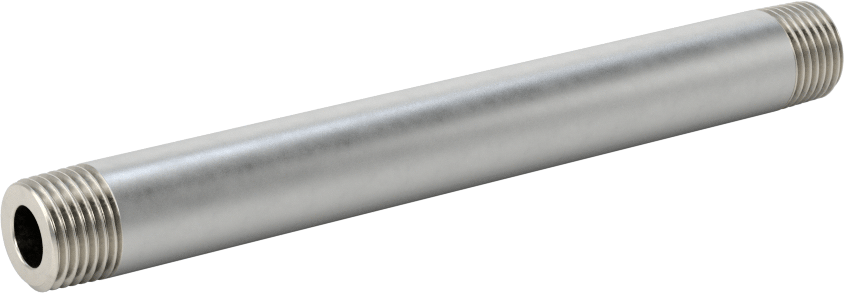 Kalın Cidarlı 316/316L Paslanmaz Çelik Boru Nipeli, Her İki Ucu Dişli, 1/8 Boru Boyutu, 3-1/2" Uzunluk