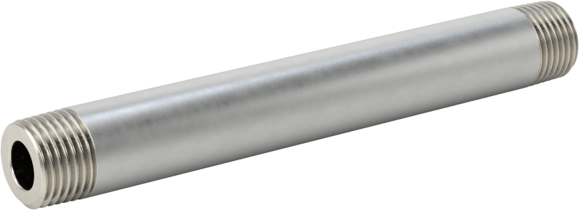 Kalın Cidarlı 316/316L Paslanmaz Çelik Boru Nipeli, Her İki Ucu Dişli, 1/8 Boru Boyutu, 3" Uzunluk