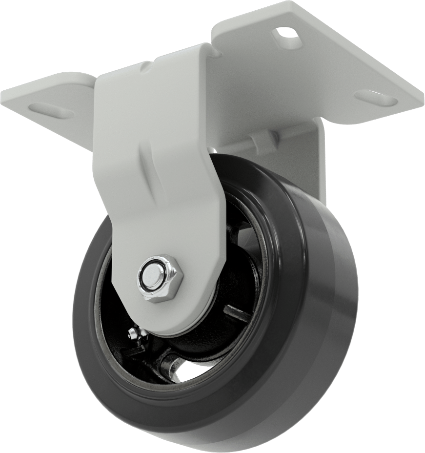 6-1/4“ x 4-1/2” Plakalı Mauler Tekerlek, 5" Çapında Kauçuk Tekerlekli Sert