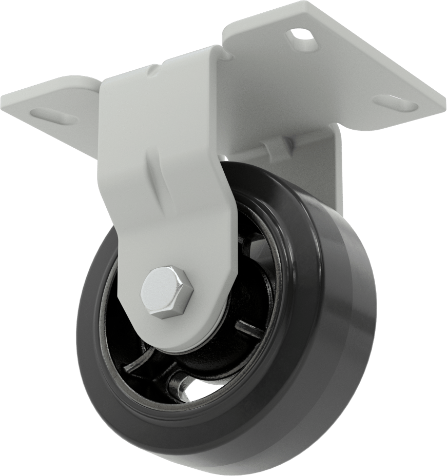 6-1/4“ x 4-1/2” Plakalı Mauler Tekerlek, 5" Çapında Kauçuk Tekerlekli Sert