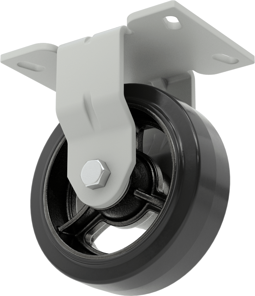 6-1/4“ x 4-1/2” Plakalı Mauler Tekerlek, 6 inç Çapında Kauçuk Tekerlekli Sert