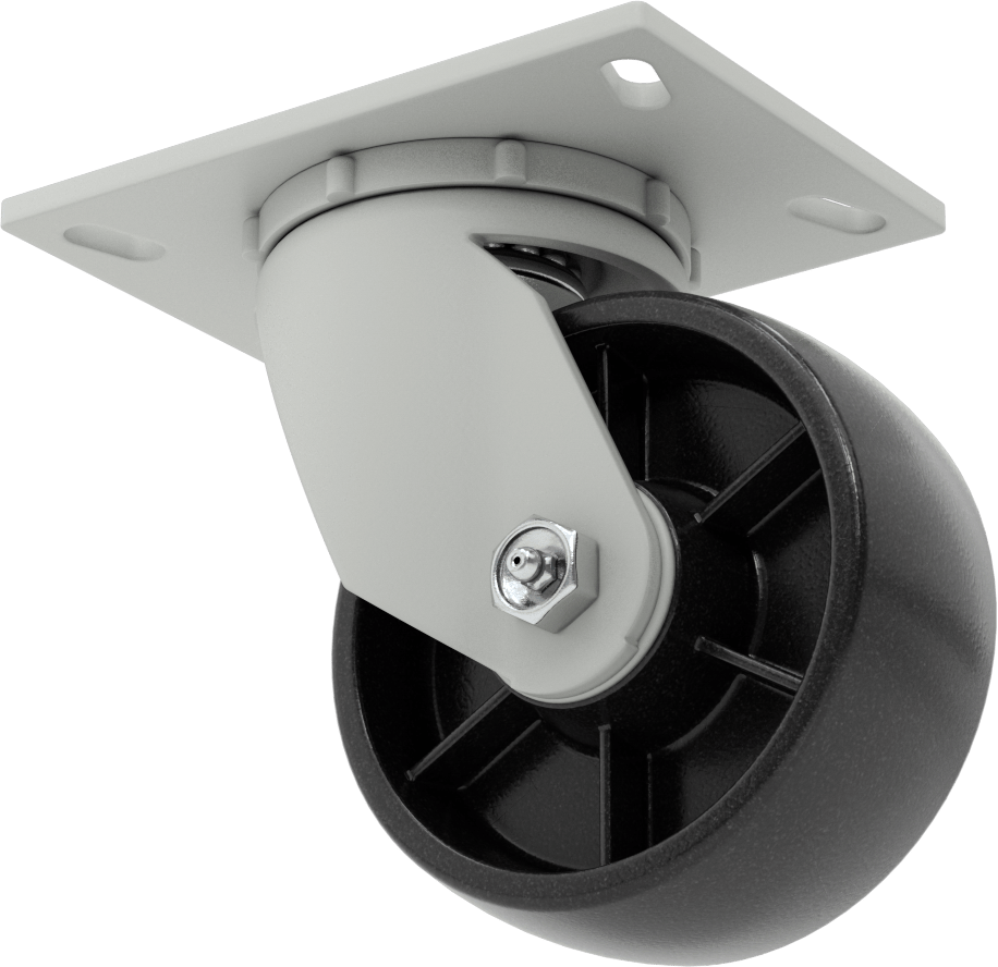 6-1/4“ x 4-1/2” Plakalı Mauler Tekerlek, 5" Çaplı Polipropilen Tekerlekli Döner Tekerlek