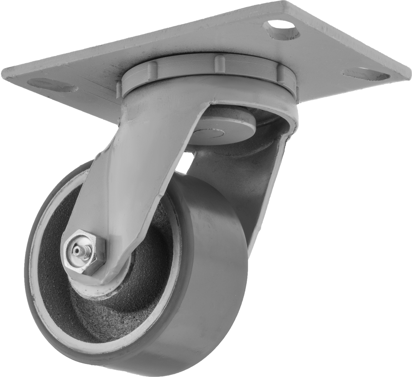 6-1/4“ x 4-1/2” Plakalı Mauler Tekerlek, 4" Çaplı Poliüretan Tekerlekli Döner Tekerlek
