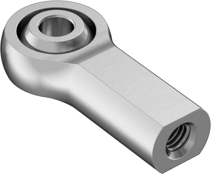 Yüksek Yük Bilyeli Mafsal Çubuk Ucu, Naylon/PTFE Ek, 10-32 İç Diş