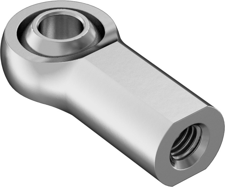 Yüksek Yük Bilyeli Mafsal Çubuk Ucu, Naylon/PTFE Ek, M8 x 1,25 mm İç Diş