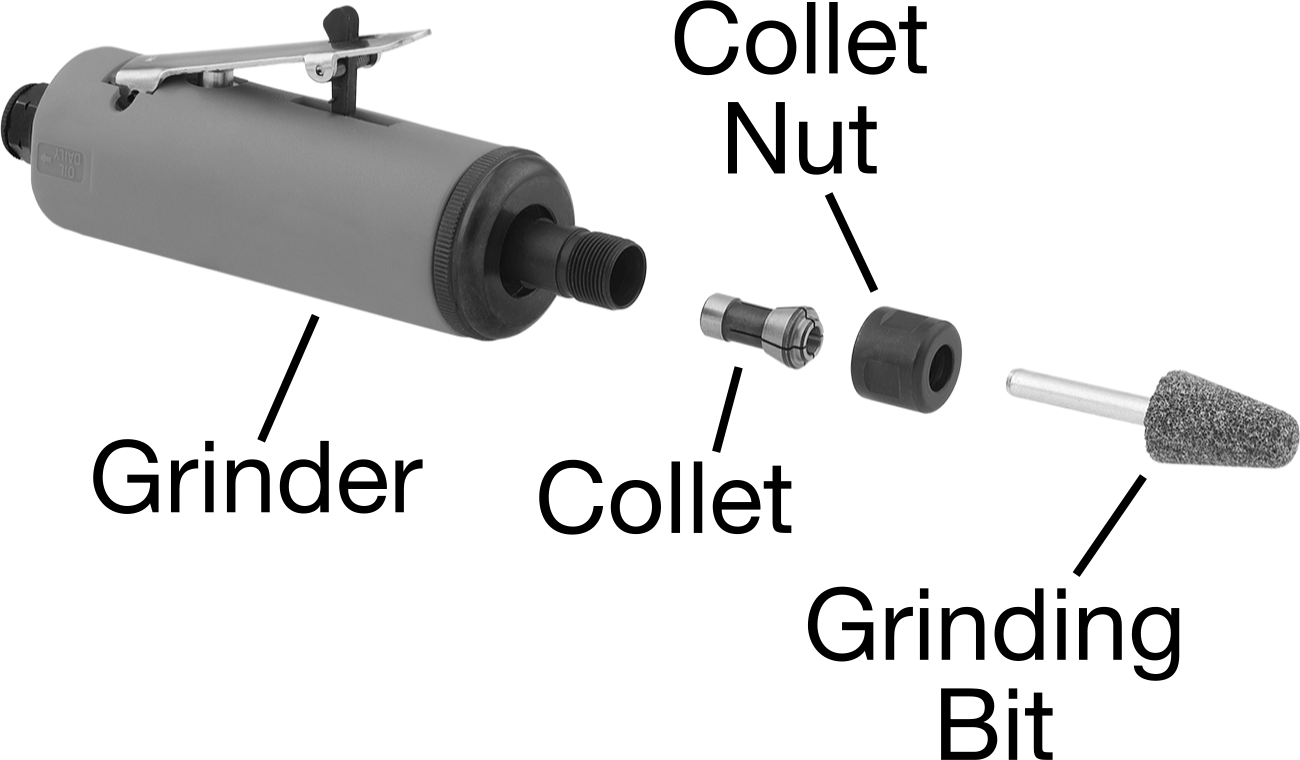 Chicago Pneumatic Cp860 için Pens, Uçlar ve Frezeler için Cp872 Hava Tahrikli Düz Kalıp Taşlama Makinesi