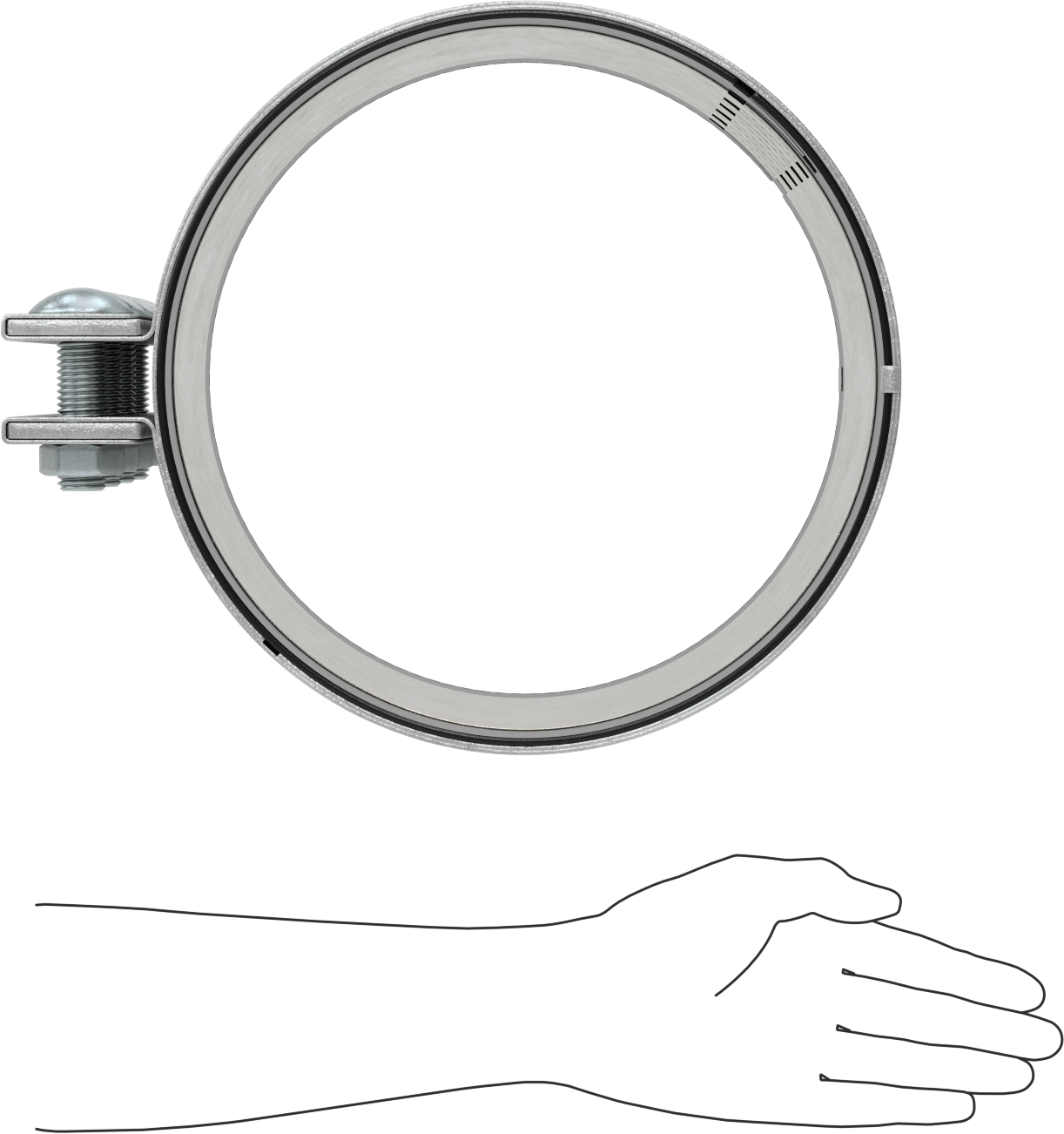 Kelepçeli Konektör, Hava için, Neopren Conta, 10-3/4" Dış Çap için